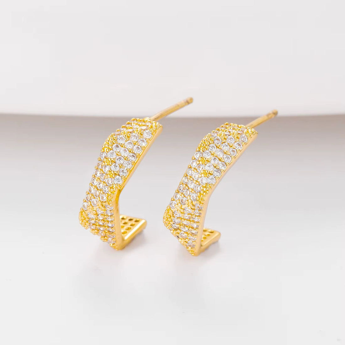 Gemstone Paved Hoop Earrings