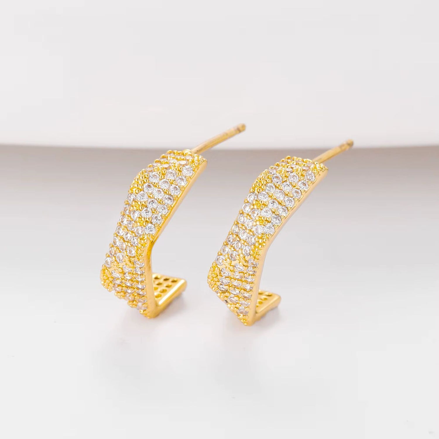 Gemstone Paved Hoop Earrings