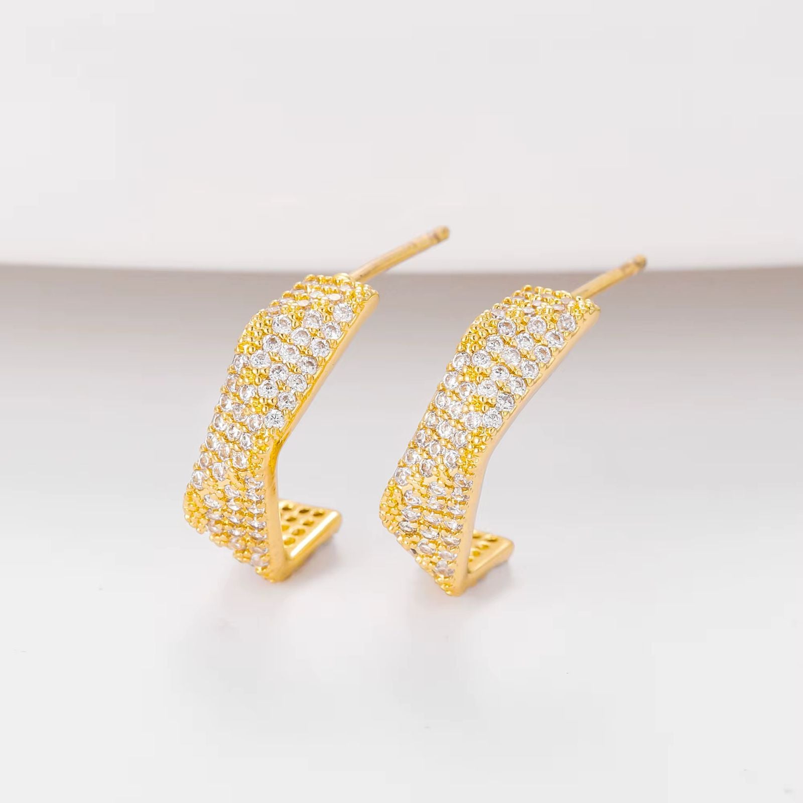Gemstone Paved Hoop Earrings