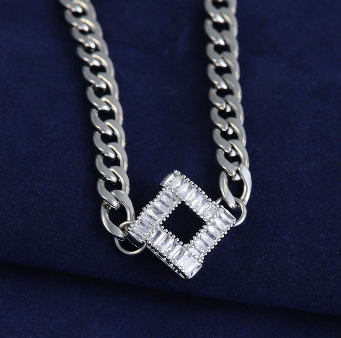 Square Brooch Necklace