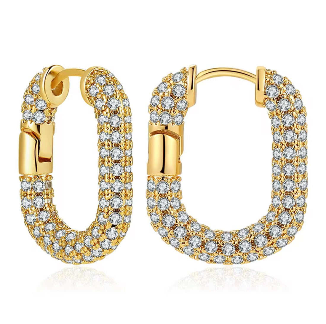 Unique Hoop Zircon Earrings