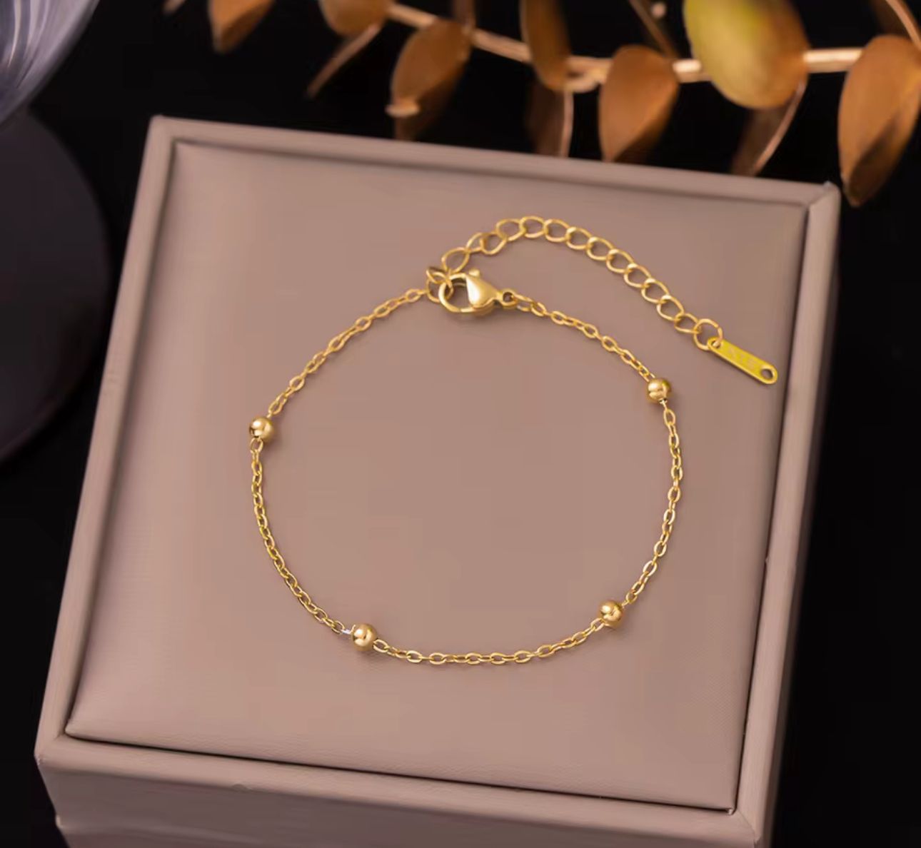 Ball Bead Chain Gold Bracelet