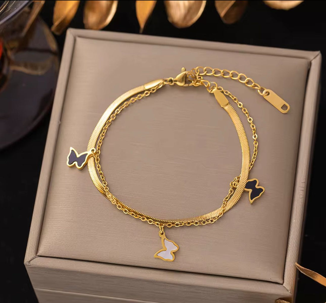 Double Layer Butterfly Bracelet