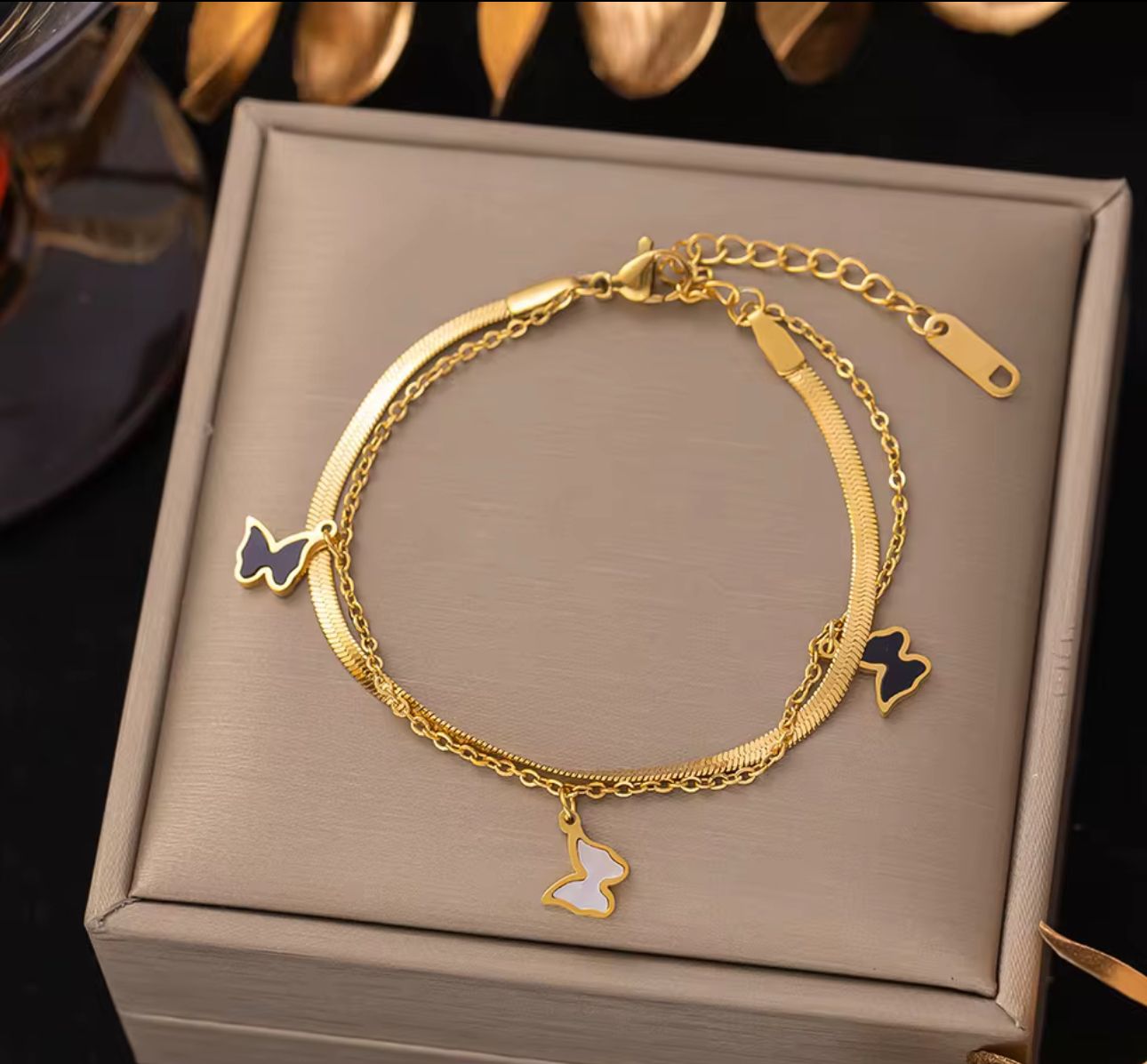 Double Layer Butterfly Bracelet