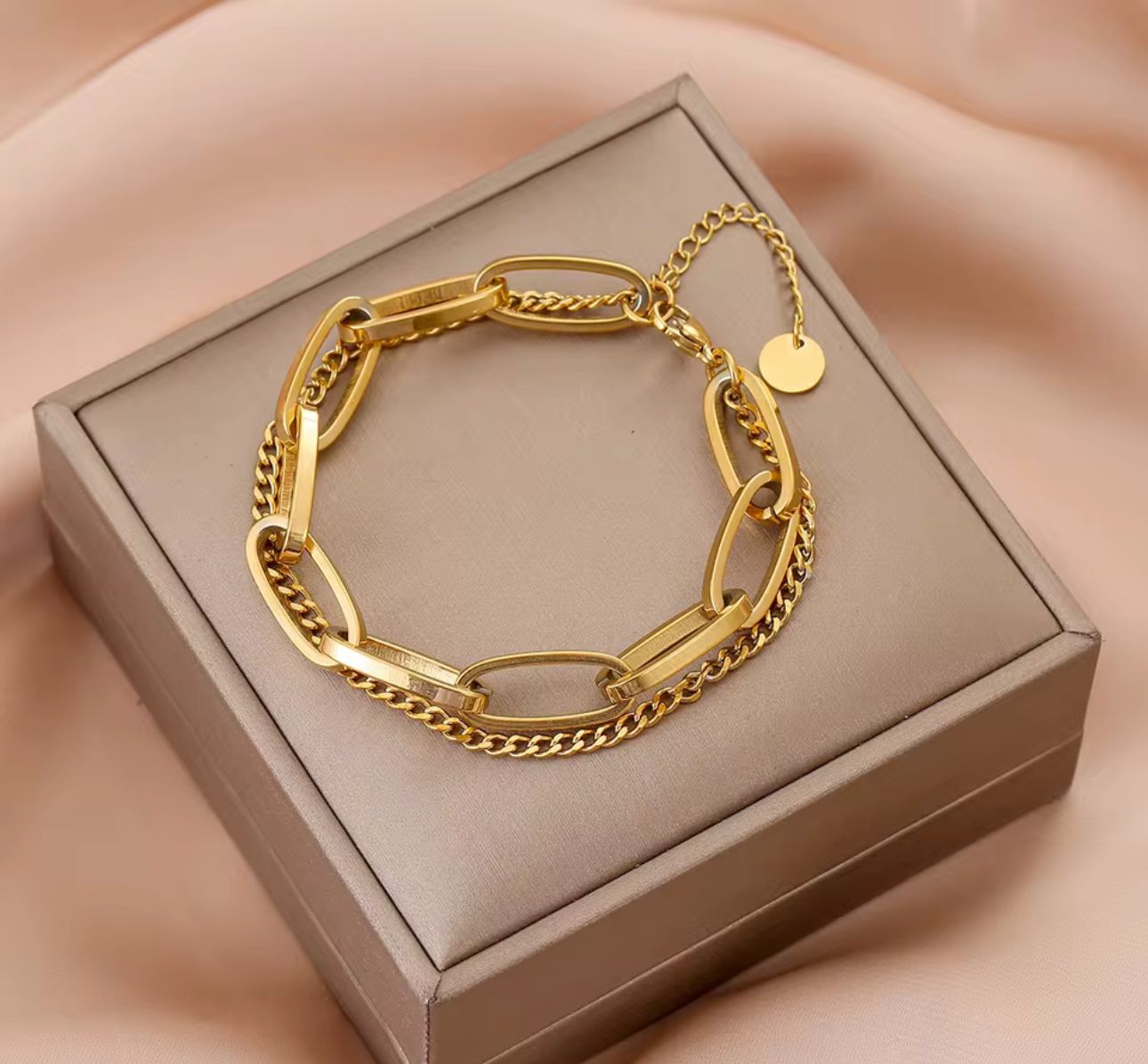 Double Layer Vintage Chain Bracelet