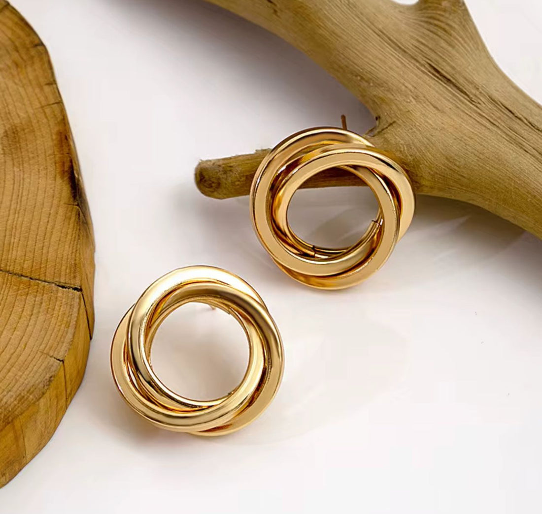 Double Eternity Circle Earrings