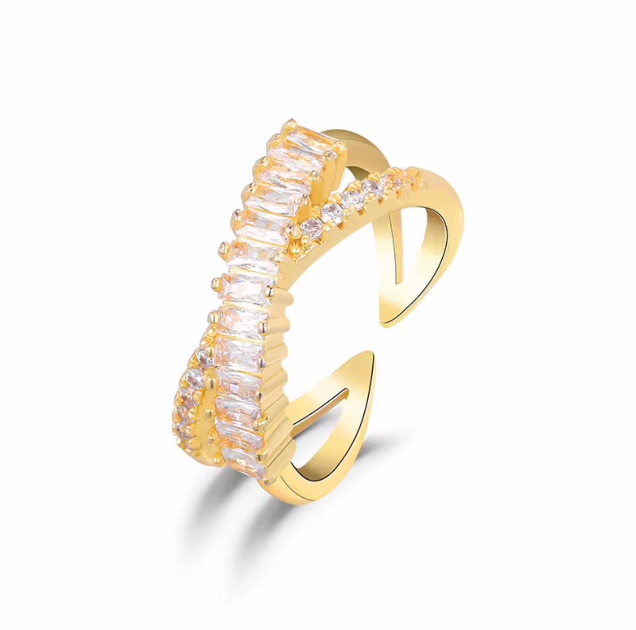 Rhinestone Cross Ring