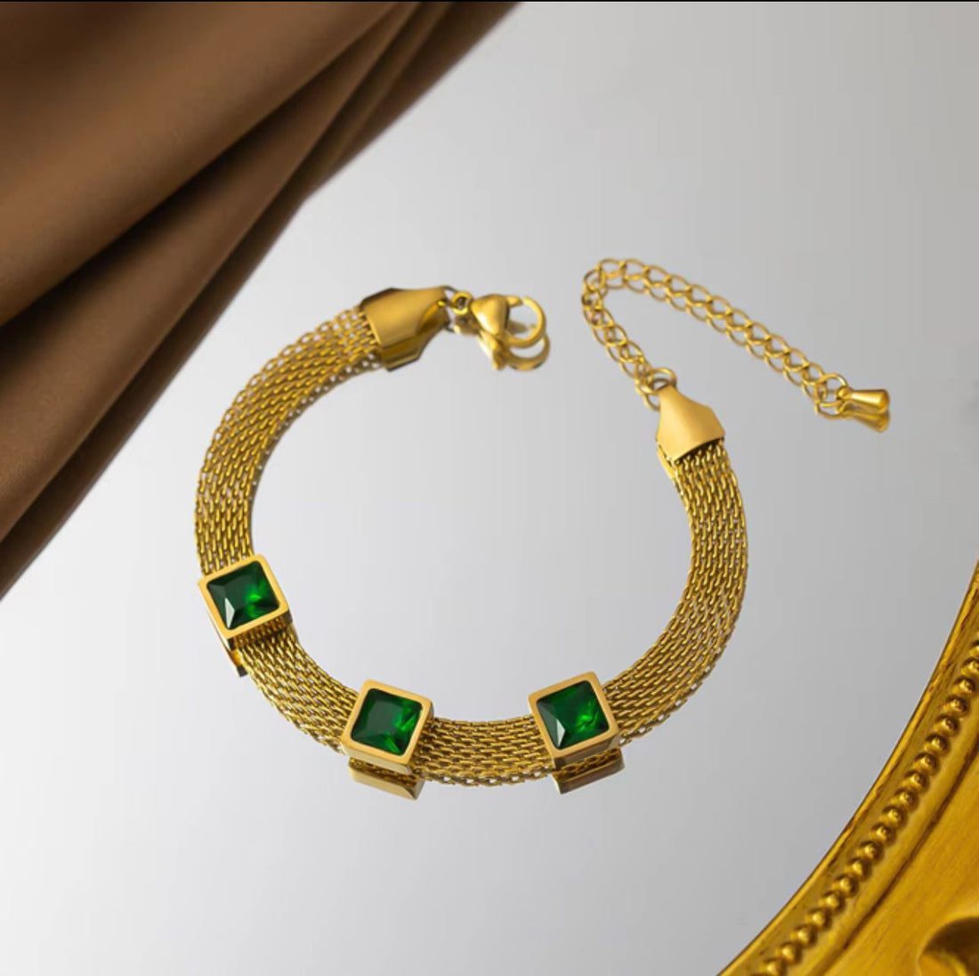 Green Rhinestone Bracelet